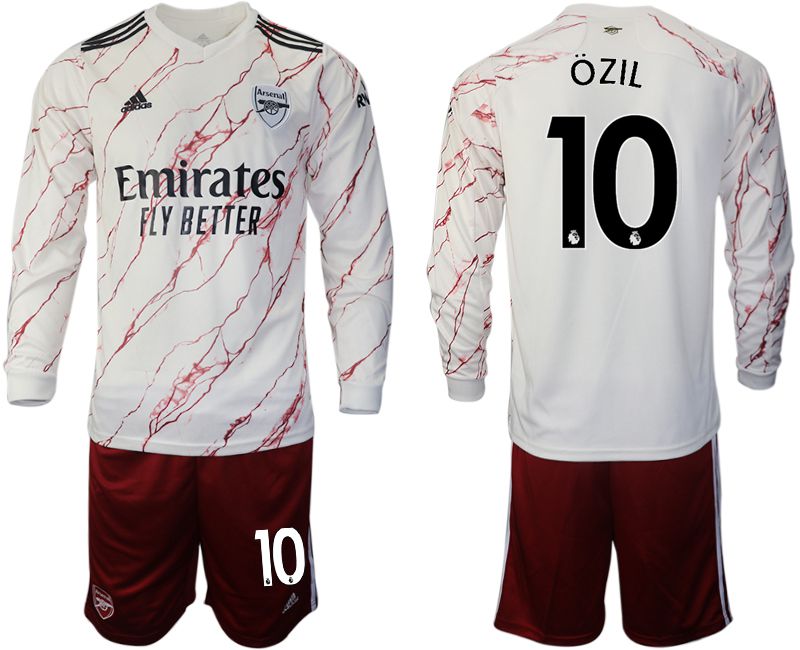 Men 2020-2021 club Arsenal away long sleeve #10 white Soccer Jerseys->->Soccer Club Jersey